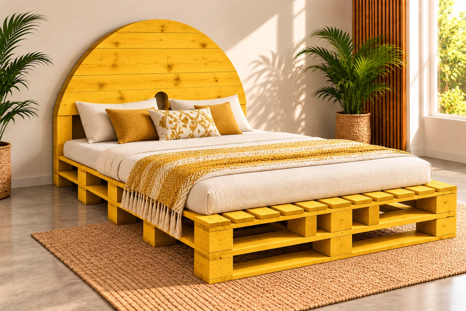 Sunbeam Arc Wooden Pallet Bed