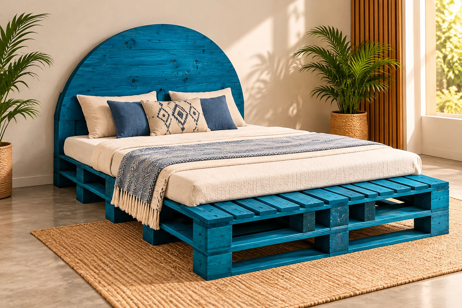 Ocean Arc Wooden Pallet Bed